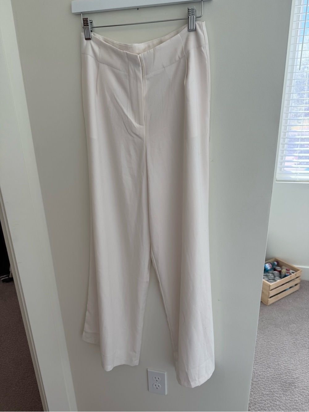 Classic Wide-Leg Cream Pants